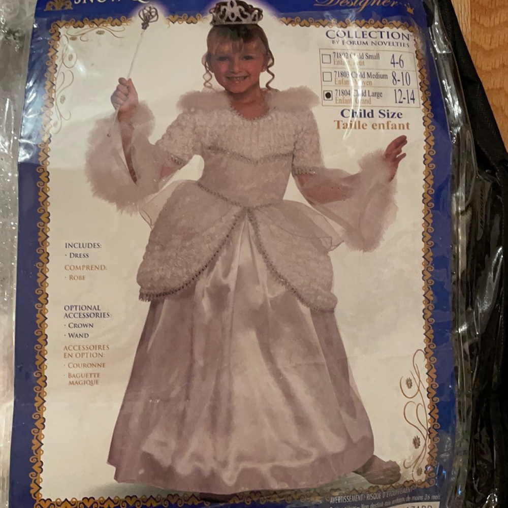 BRAND NEW Deluxe Snow Queen Costume Child L 12/14